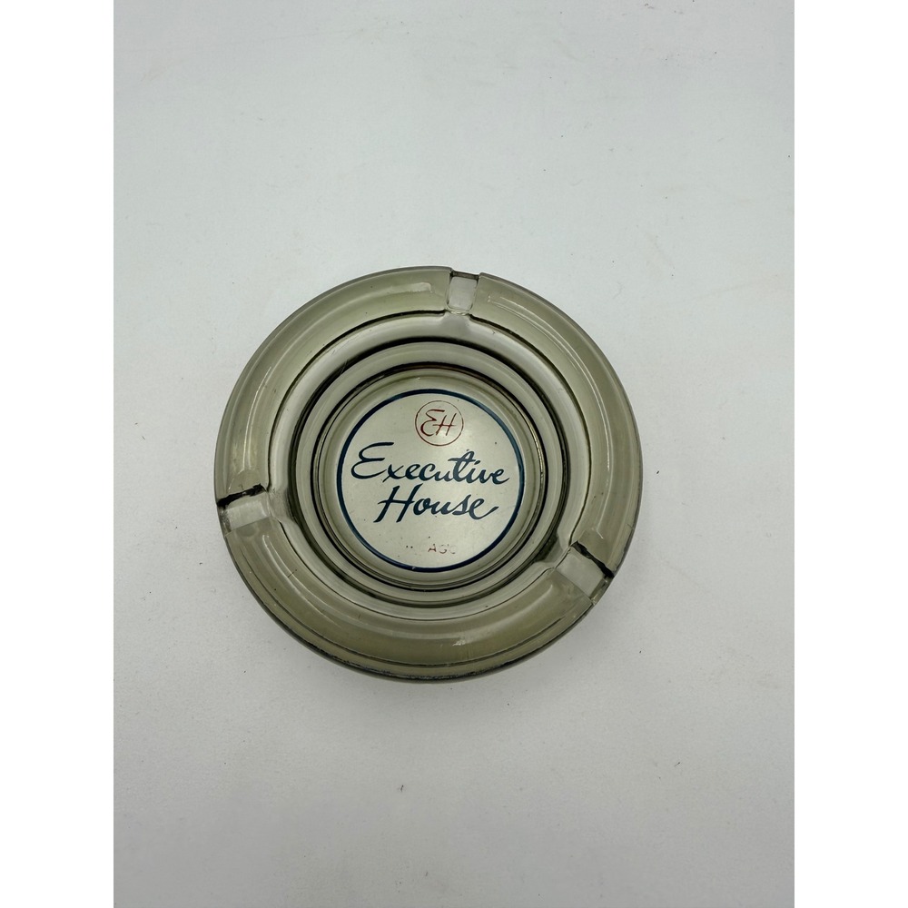 Executive House Chicago Ashtray Vintage Mid Century Glass